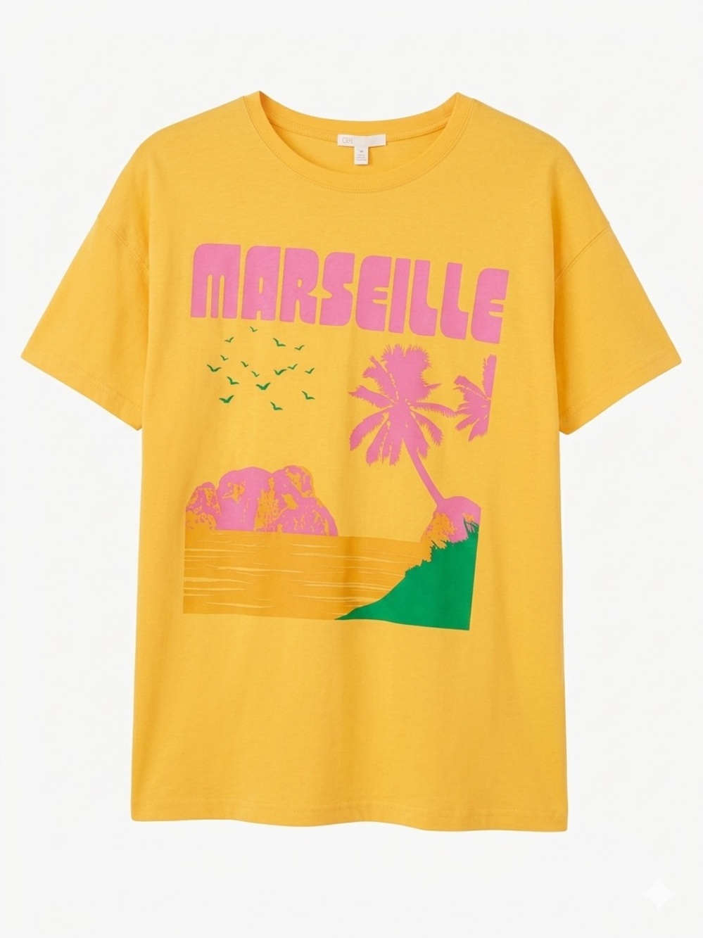 Marseille Dopamine Euro Summer Graphic Tee Oversized M